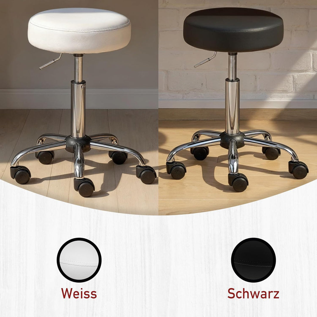 Inter Link – Drehhocker auf Rollen – Höhenverstellbar 50 – 66 cm– Rollhocker – Arbeitshocker – Sitzh