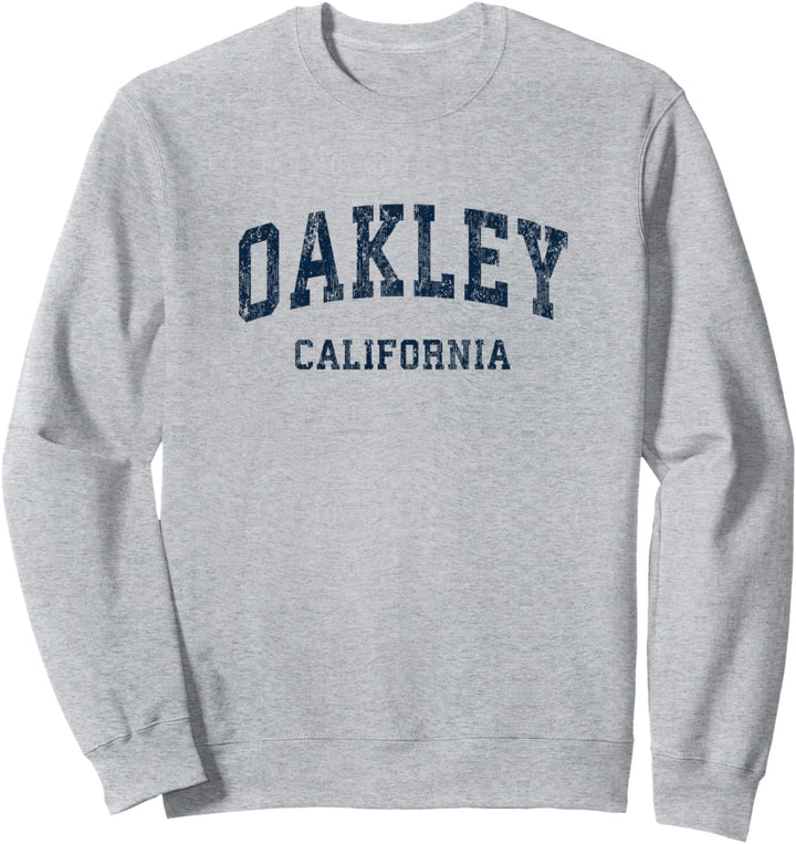 Oakley California CA Vintage-Sportdesign im College-Stil, marineblau Sweatshirt