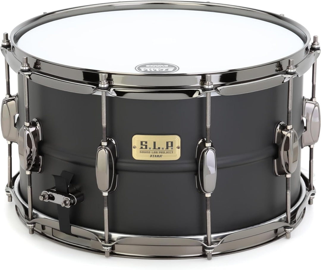 Tama SLP Steel Flat Black Snare - LST148 - 14'' x 8''