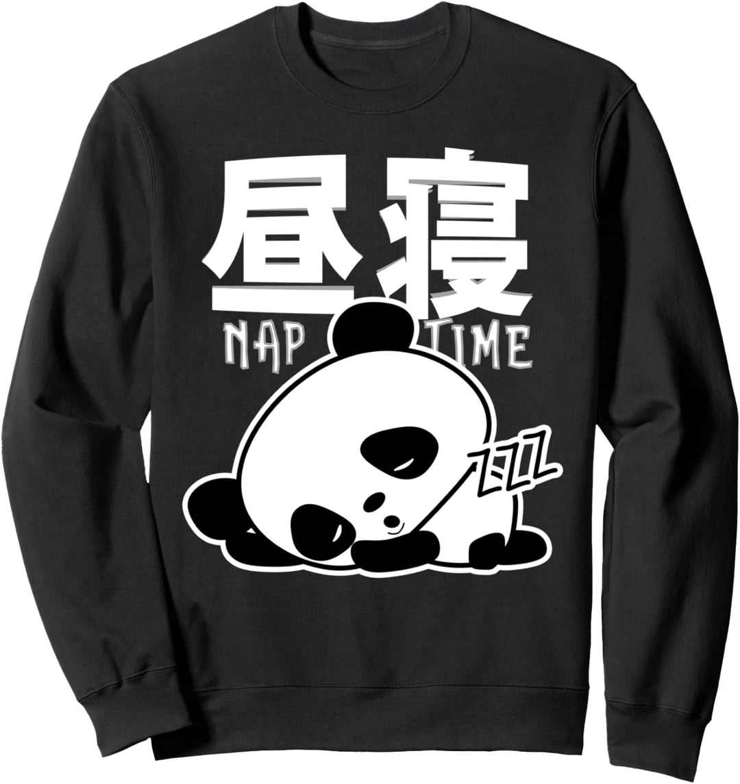 Hirune! Schlafenszeit mit schläfrigem Panda auf Japanisch Sweatshirt