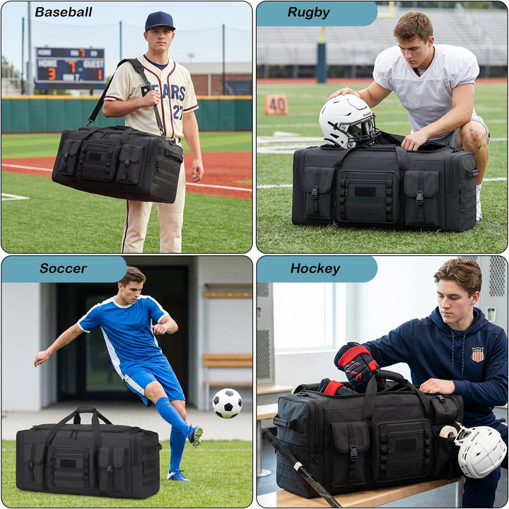 135L XXL Reisetasche Handgepäck Herren grosse Sporttasche mit Schuhfach & Isolierte Tasche für Train