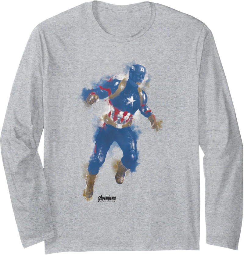 Marvel Avengers Endgame Captain America Paint Langarmshirt