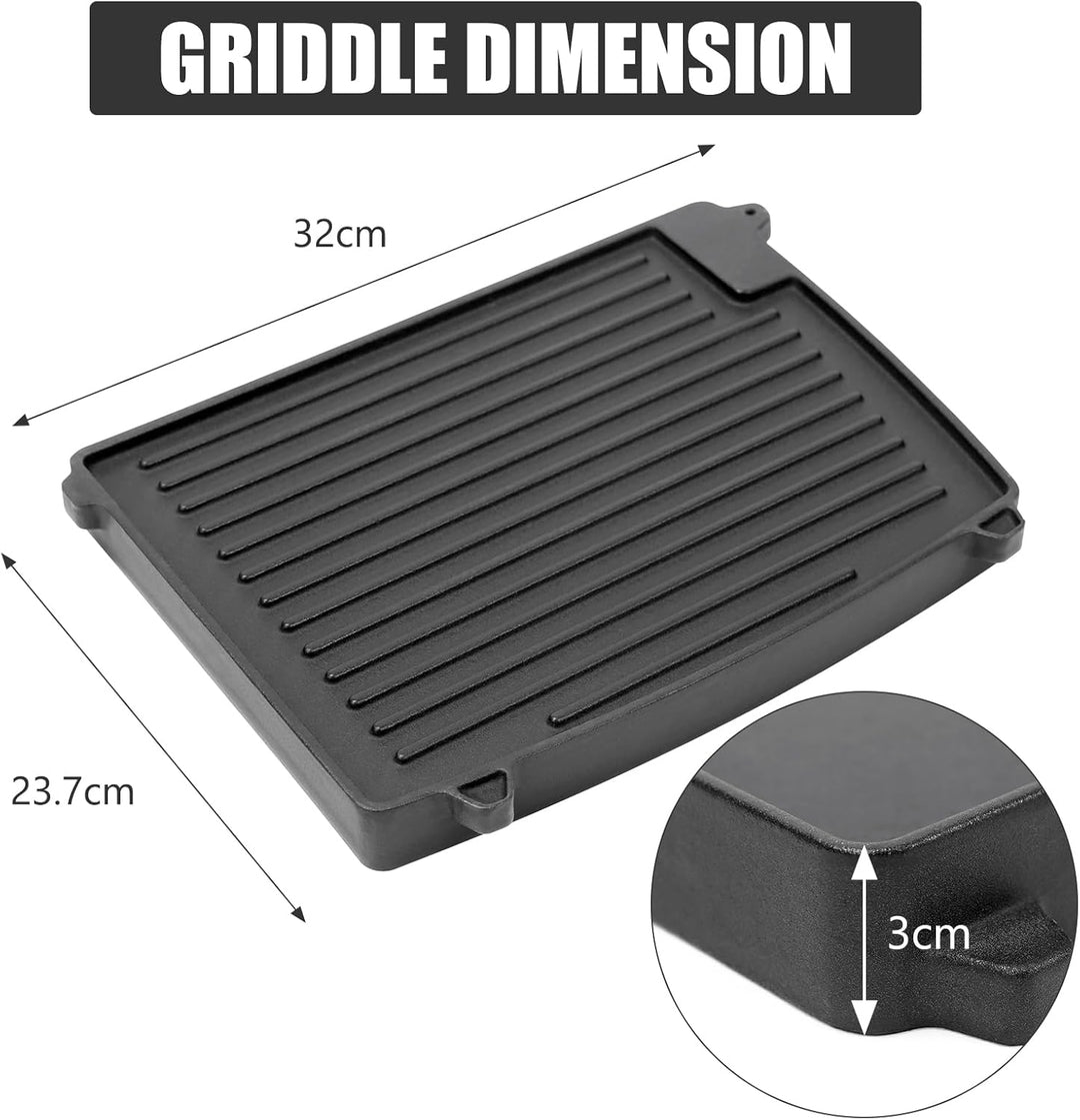 GFTIME 32 x 24cm Gusseisen Grill-Wende-Platte für Enders Urban, Urban Pro, Explorer, Explorer Pro, G
