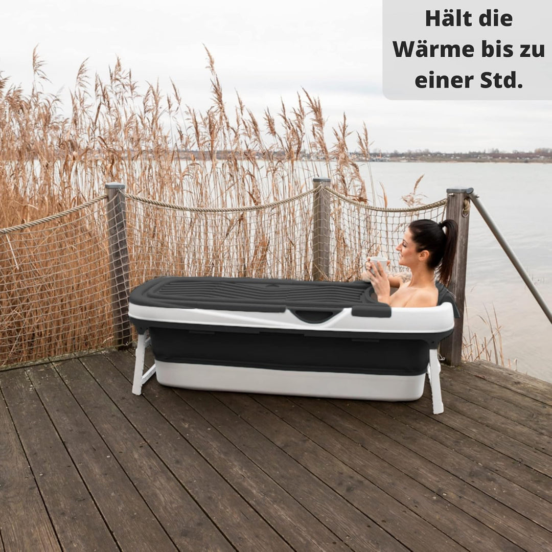 CRS faltbare Badewanne Erwachsene 158x62x52cm | Klappbare mobile Badewanne ideal für kleine Badezimm