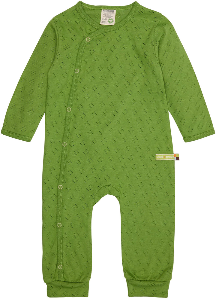loud + proud Unisex Baby Jacquard Strick, GOTS Zertifiziert Overall, Grass