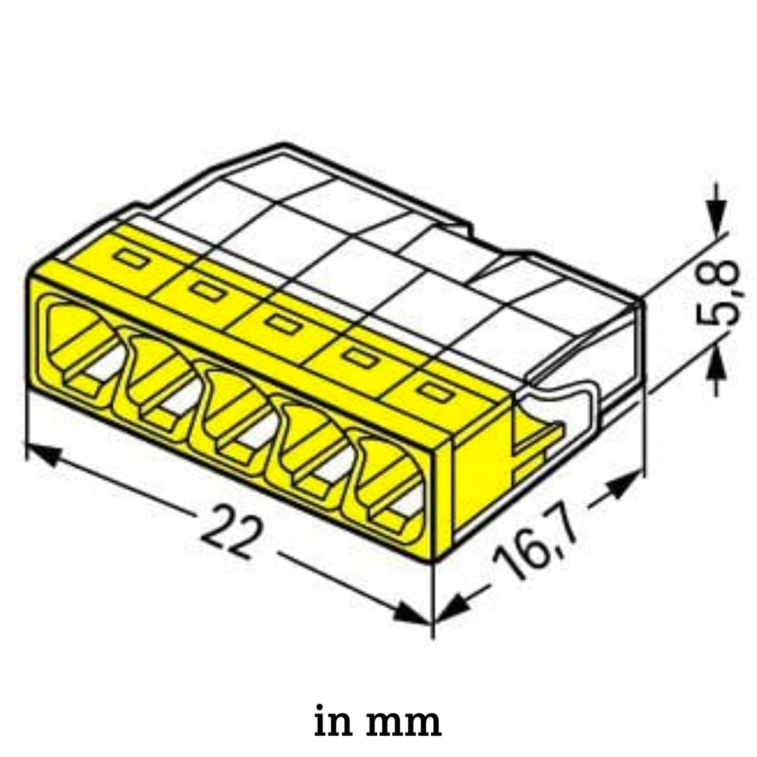 WAGO Verbindungsklemmen 2273-205 | 5 Leiter, bis 2,5 mm², 100 Stück, COMPACT Verbindungsklemme für e