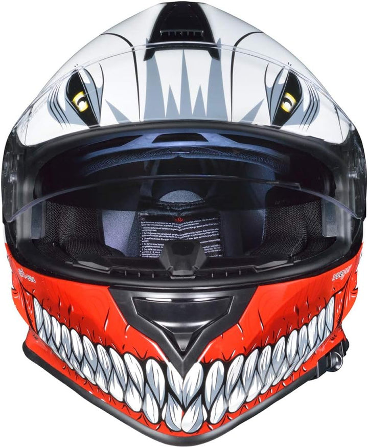 RT-824 Integralhelm Motorradhelm Kinderhelm Motorrad Integral Roller Helm rueger Red Hollow L (59-60