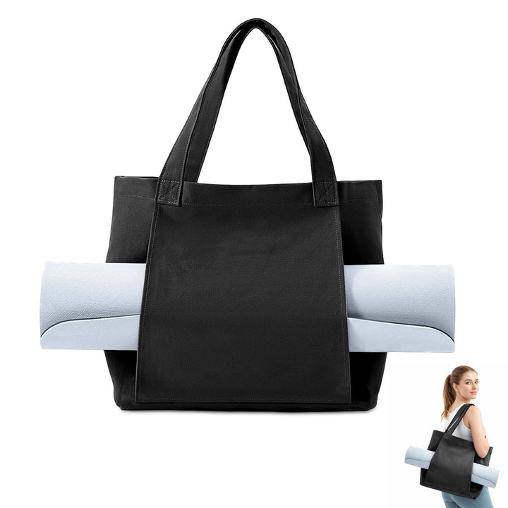 Yogatasche Damen Gross – Offene Yoga Tote Bag für Matte und Zubehör, Leichte Sporttasche Damen mit T