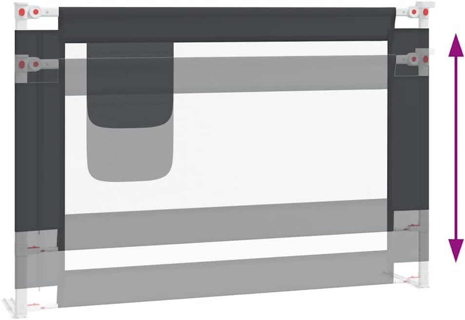 vidaXL Kleinkind-Bettschutzgitter Dunkelgrau 100x25 cm Stoff