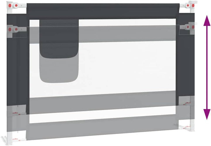 vidaXL Kleinkind-Bettschutzgitter Dunkelgrau 100x25 cm Stoff