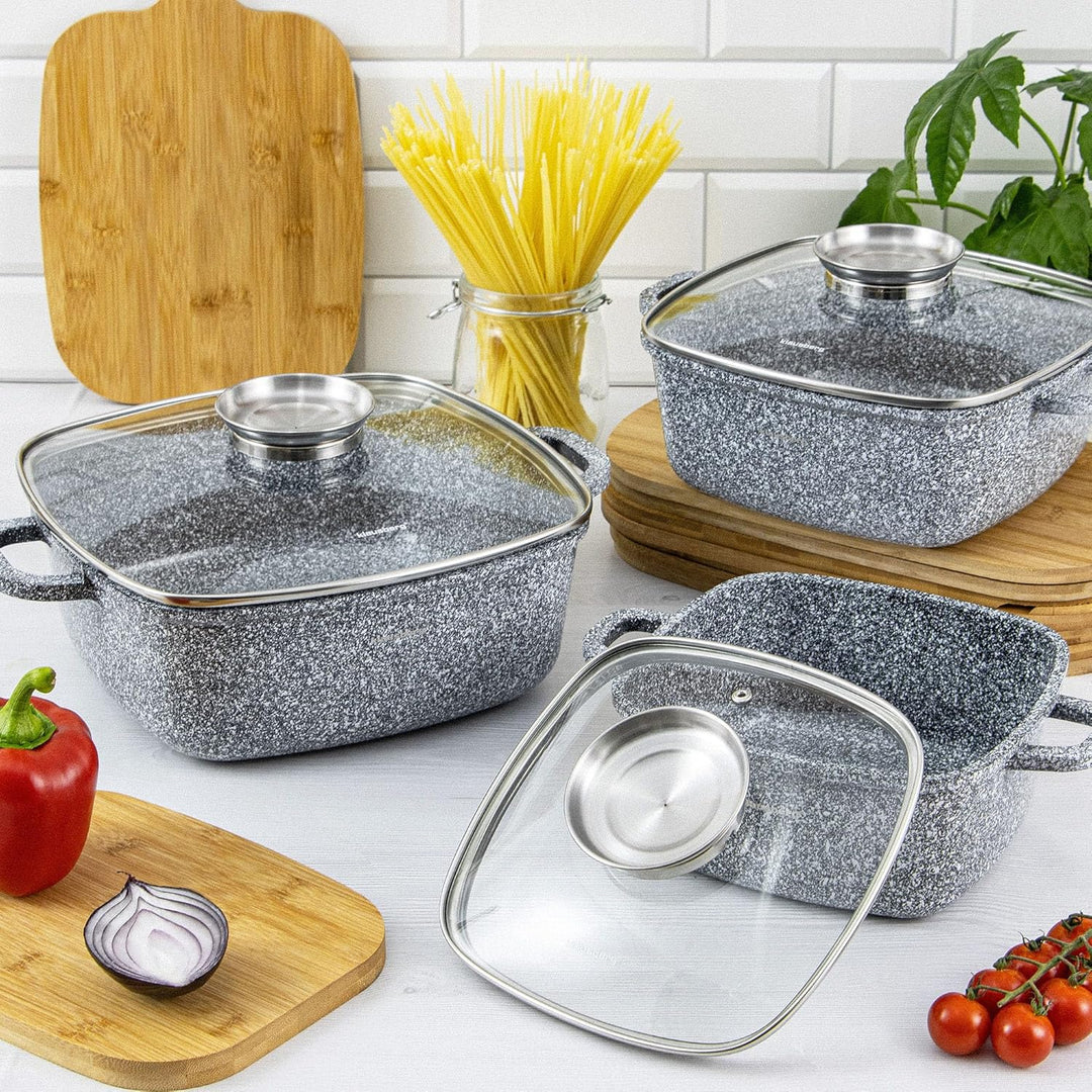 Topf mit Marmorbeschichtung Kochtopf KLAUSBERG (20x20cm 2,8l), 20x20cm 2,8l