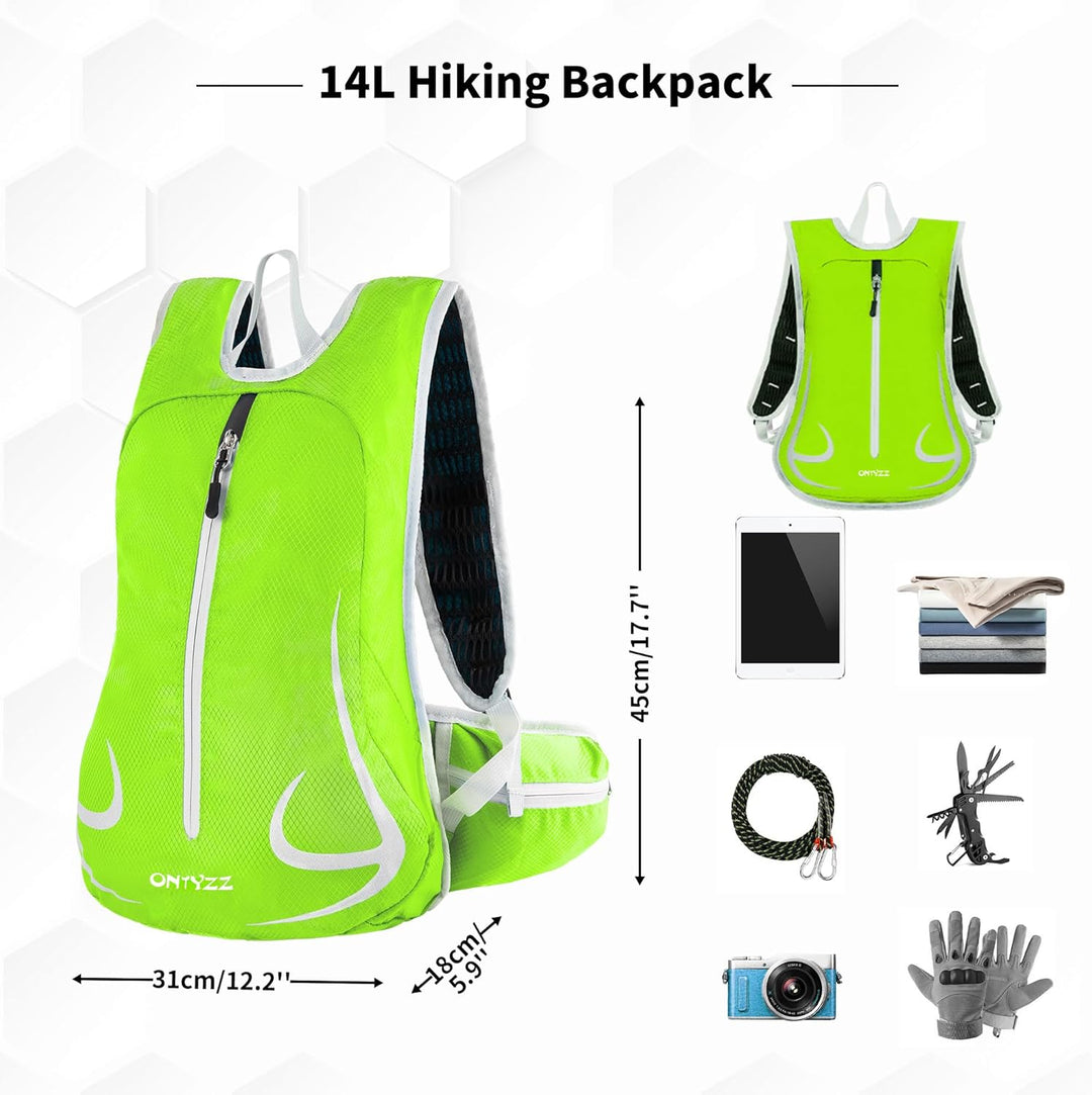 ONTYZZ Fahrradrucksack Damen Männer Kleiner Sportrucksack Wanderrucksack Ultraleicht Rucksack Radfah