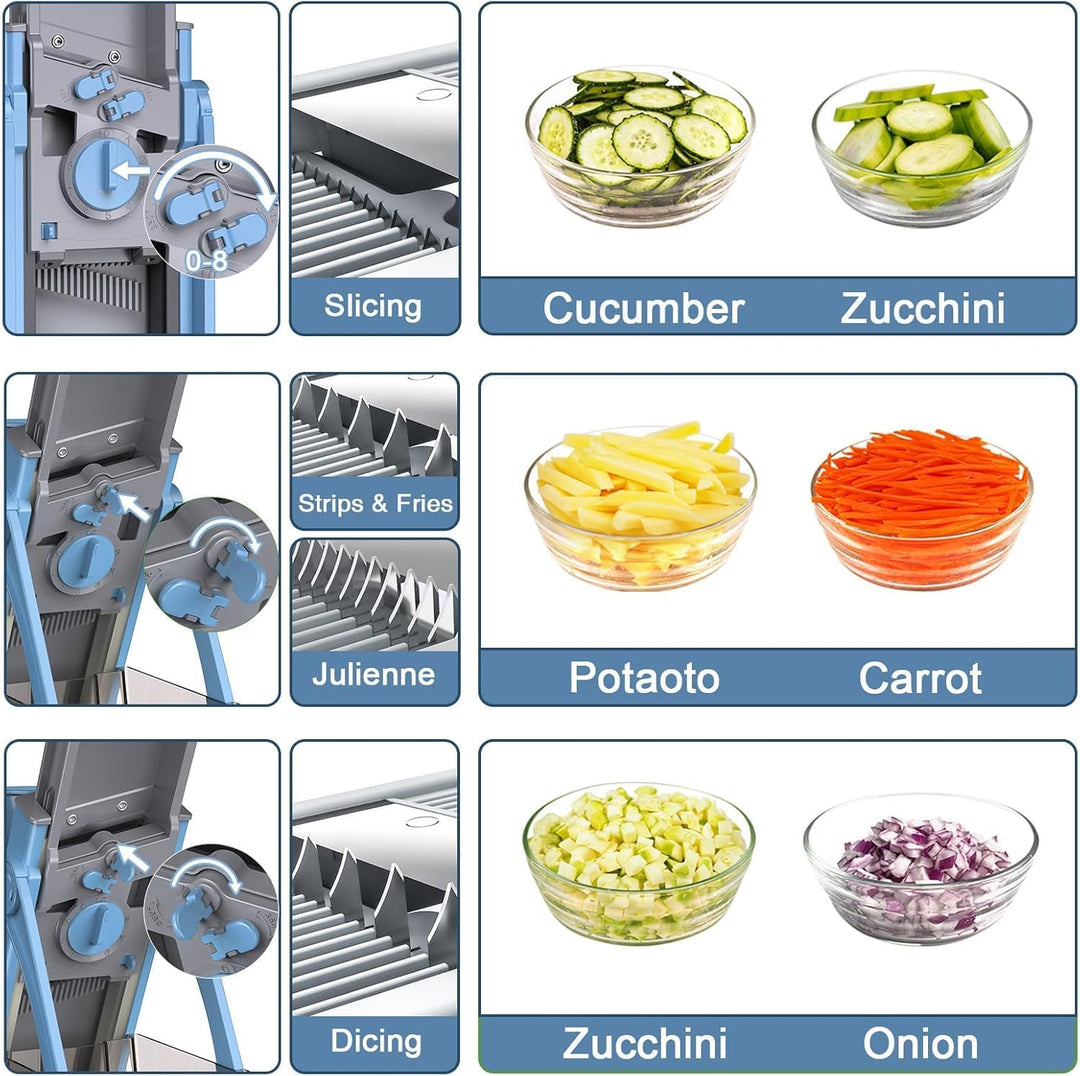 Safe Veggie Chopper Gemüseschneider, Pommes Frittierschneider, Zwiebelhacker, Gemüsehobel, multifunk
