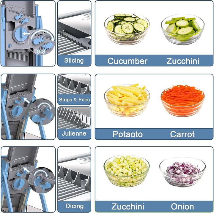 Safe Veggie Chopper Gemüseschneider, Pommes Frittierschneider, Zwiebelhacker, Gemüsehobel, multifunk