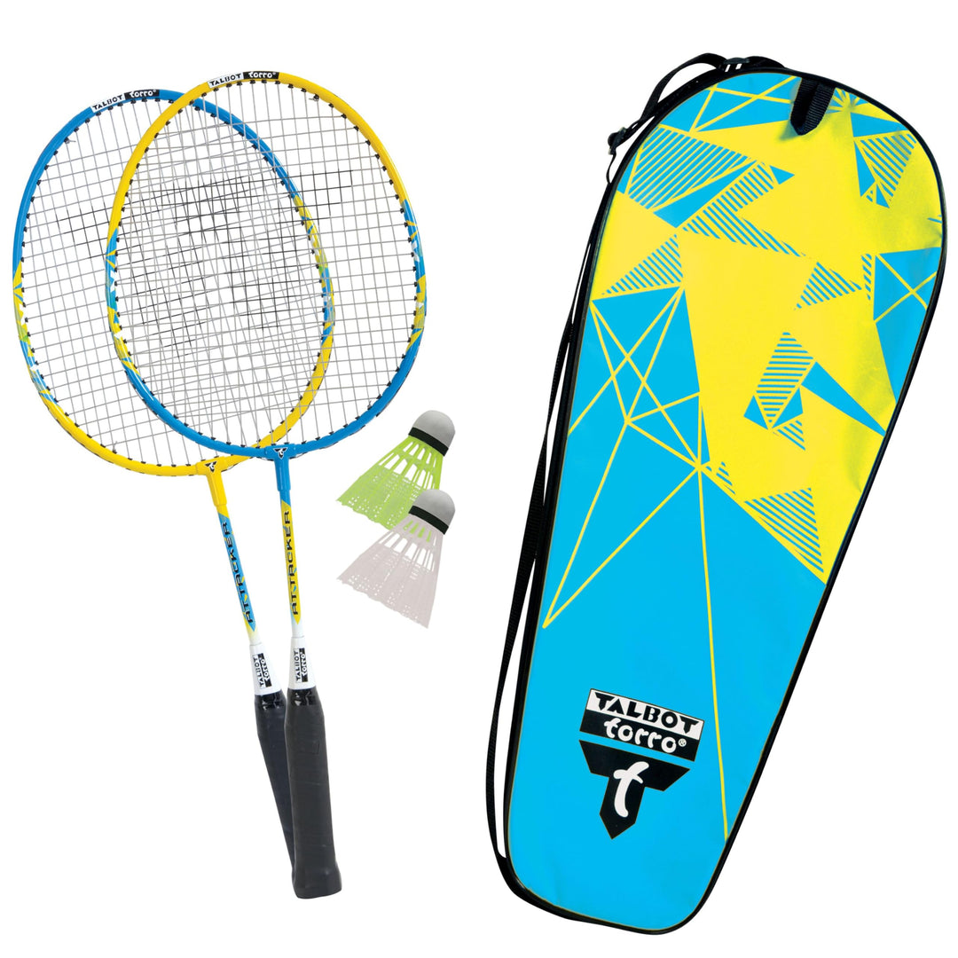 Talbot-Torro® Unisex Jugend Badminton Set 2-Attacker Junior, Hellblau-Weiss, OneSize Einheitsgrösse