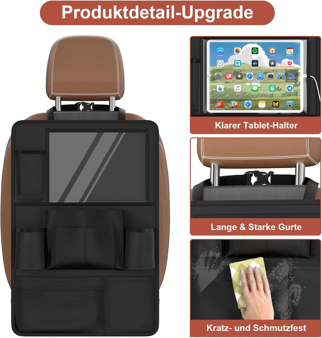 Autositz Organizer, PREMIUM Rückenlehnenschutz Auto Kinder Multifunktional Wasserdicht 600D Oxford R