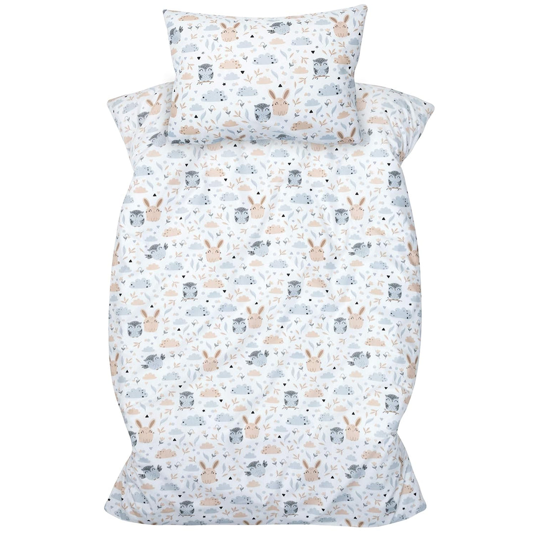 Amilian Kinder Bettbezug aus Baumwolle 100x135 - Weiche Bettwäsche für Kinderbett - Pflegeleichte Ki
