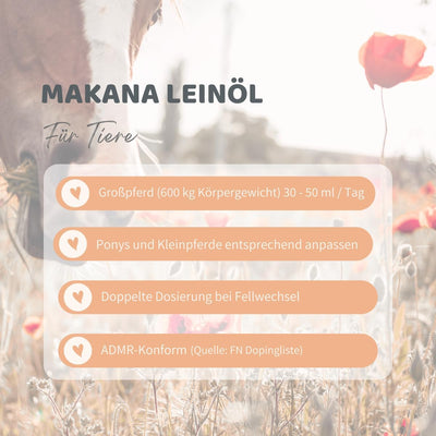 Makana Leinöl für Tiere, kaltgepresst und 100% rein, 5000 ml Kanister Single, Single
