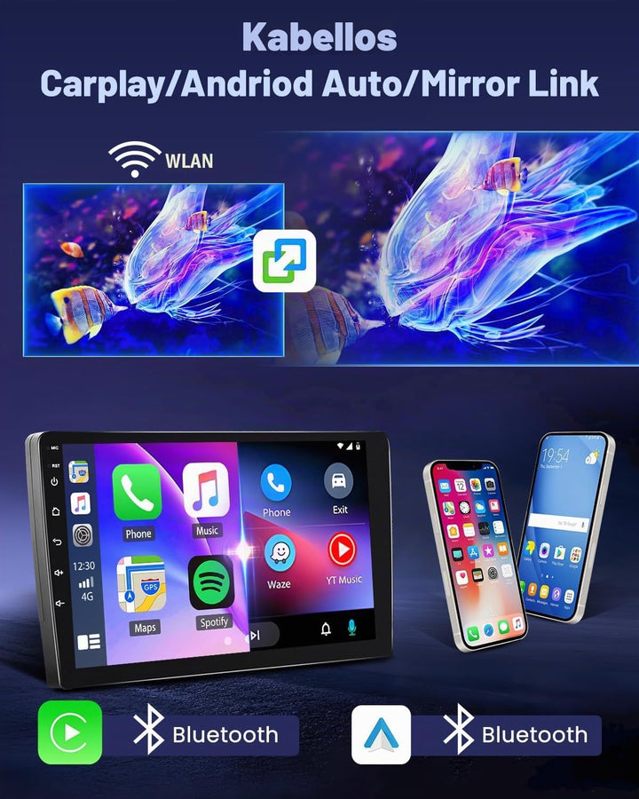 Hikity Autoradio für Mazda 2 2007-2014 [4+64GB] Android 15 Radio CarPlay Android Auto Wireless Bilds