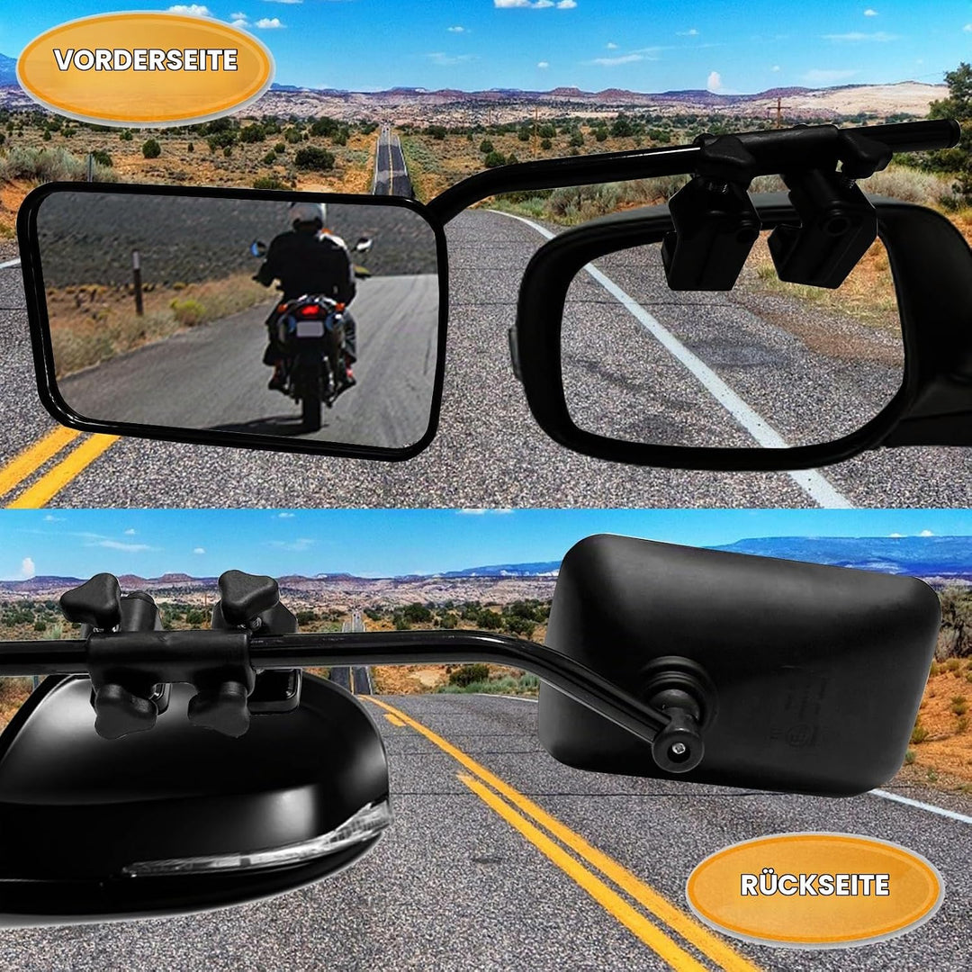 LCAUTFR Wohnwagenspiegel 2 Stück Abschleppspiegel Zusatzspiegel Universal für Auto Wohnmobile Carava