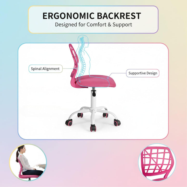 FurnitureR Bürostuhl Schreibtischstuhl Höhenverstellbar Stoffsitz Ergonomischer Arbeitsstuhl ohne Ar