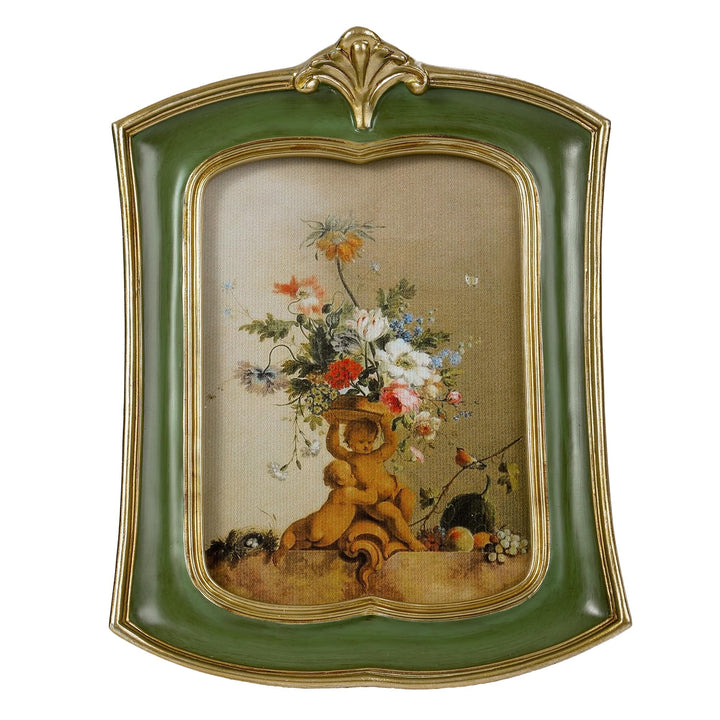 Kangce Vintage Bilderrahmen 10,2 x 15,2 cm, antiker kunstvoller Fotorahmen, Tisch- und Wandbehang, a