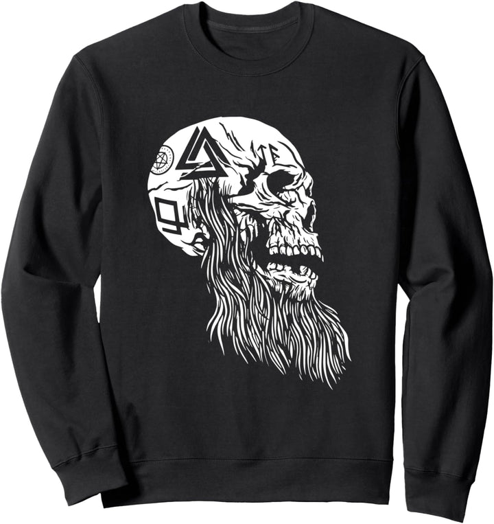 Odins Söhne - Bärtiger Wikinger-Totenkopf Sweatshirt