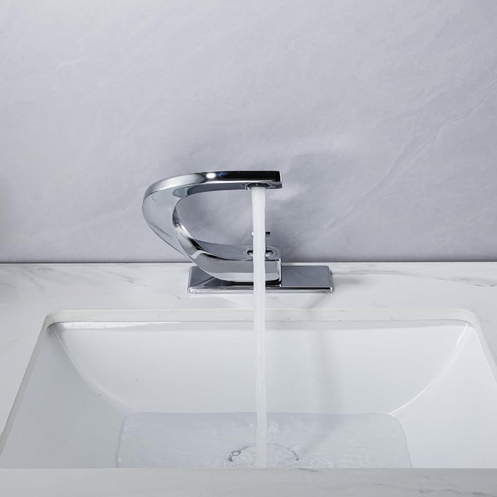 Klassische Waschbeckenarmatur in Hochglanz Chrom – Single-Hole Mischbatterie für Badezimmer, Zeitlos