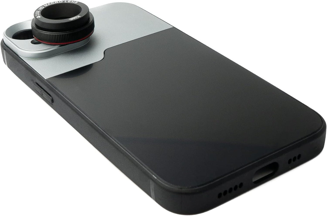 SYSTEM-S Makro Linse 2.8X HD Filter mit Hülle in Schwarz für iPhone 13