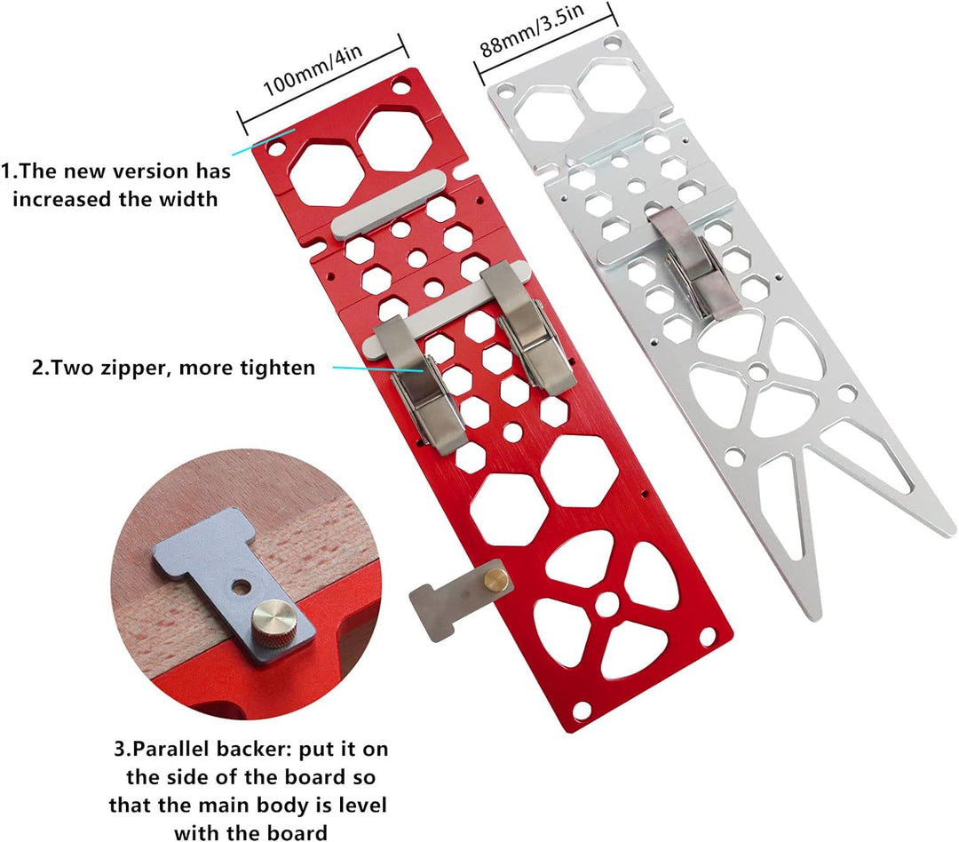 CDIYTOOL 340 mm Spursägen-Vierkant, rot, rechtwinklig, Kreissägeführung, Winkelanschlag, kompatibel