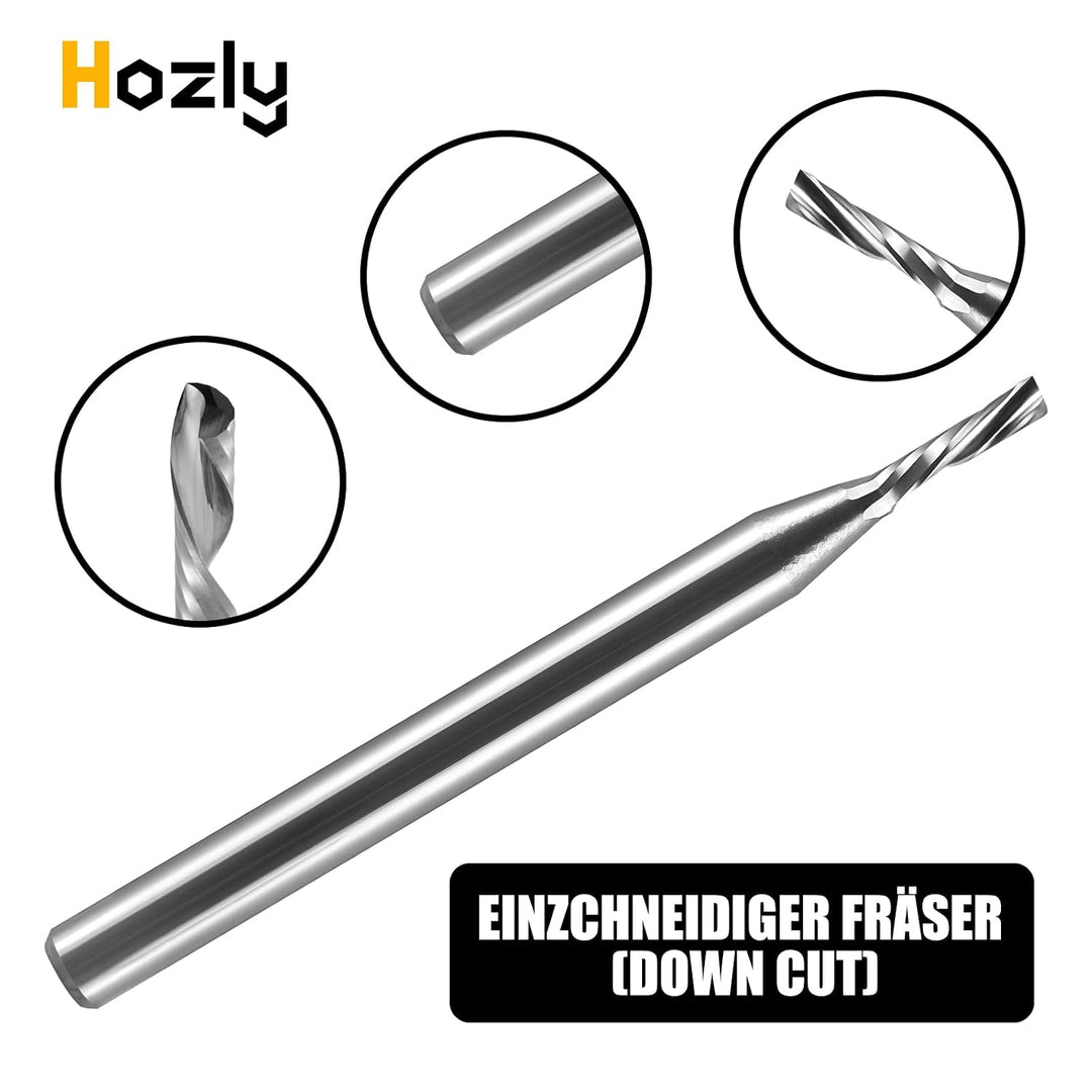 5 Stück Schaftfräser 3,175 mm Schaft Downcut 17 mm Schnittlänge CNC Fräser Nutfräser aus Hartmetall