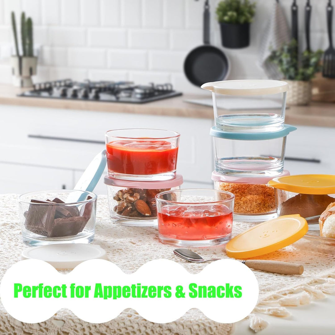 8 Stück Salatdressing Behälter,200ml Glas kleine Würze mit Deckel,Lebensmittelbehälter,Overnight Oat