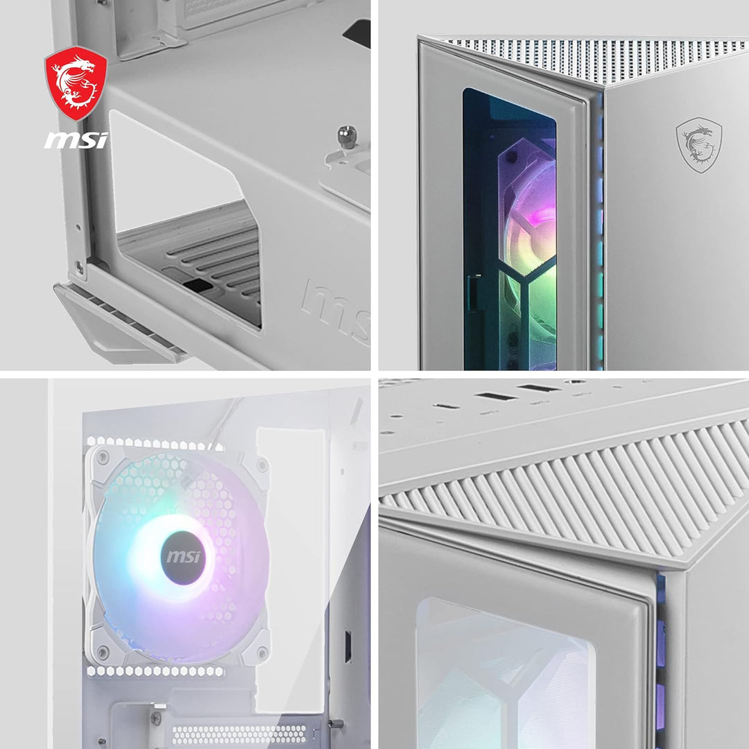 MSI MPG GUNGNIR 110R WHITE Mid-Tower PC Gehäuse - Gehärtetes Glas, unterstützt ATX, M-ATX, Mini-ITX,