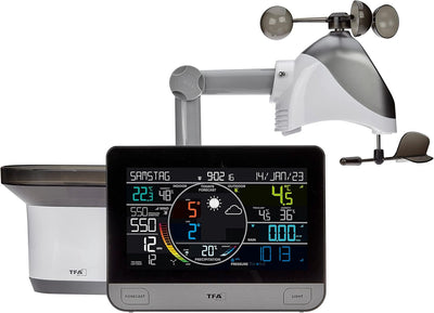 TFA Dostmann Wetterstation WLAN View PRO 6-in-1, 35.8003.01, mit Aussensensor Wind/Temperatur/Luftfe