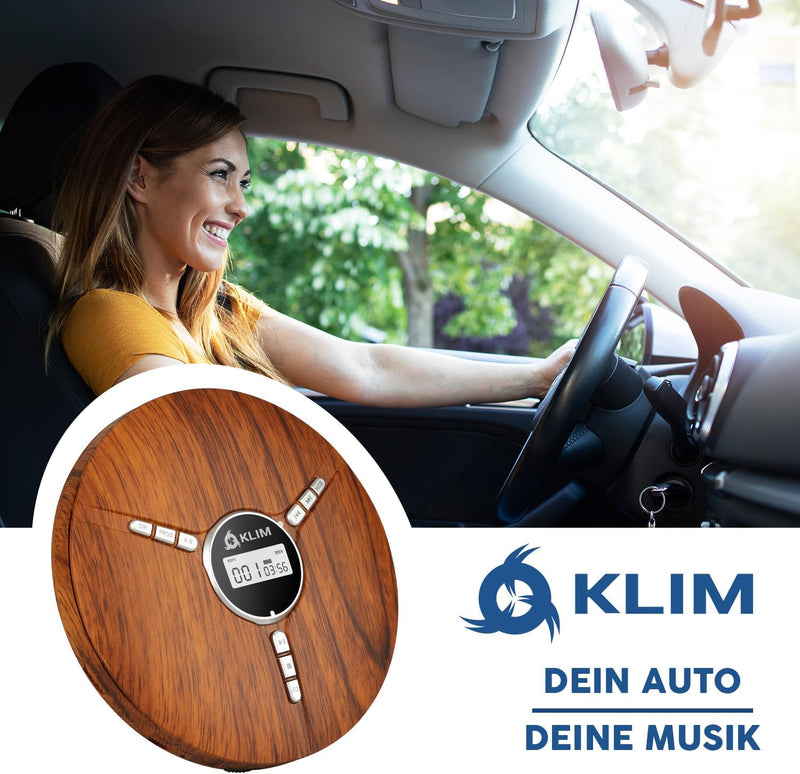 KLIM Discman - Tragbarer CD Player mit eingebautem Akku - NEU - inklusive KLIM Fusion Kopfhörer Komp