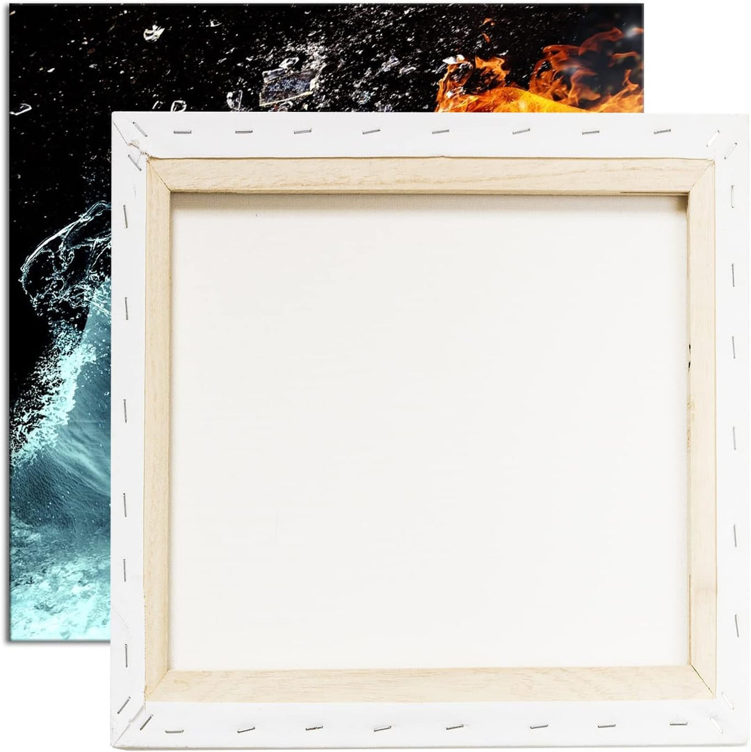 deyoli Feuer und Wasser prallen zusammen Format: 60x60 cm als Leinwandbild, Motiv fertig gerahmt auf