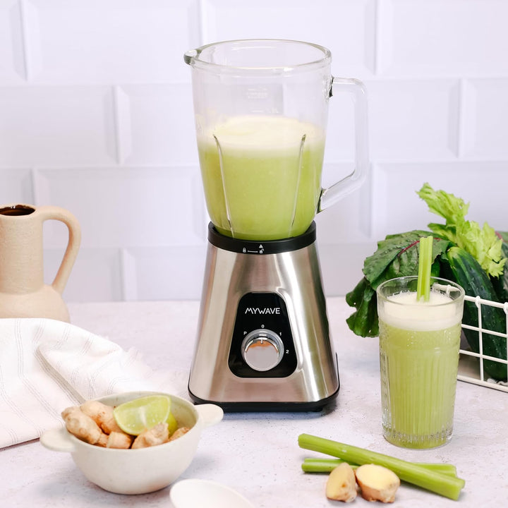 My Wave - Standmixer - Für Feste und Flüssige Nahrungsmittel - 1.300W - Fassungsvermögen 1,5 L und 2