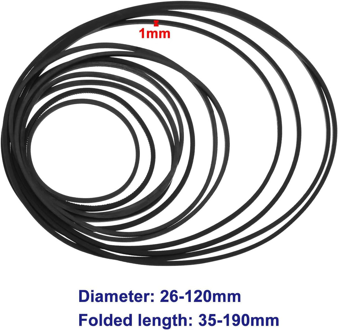 240 Stück 1mm Recorder-Gummiriemen Durchmesser 26–120mm Gefaltete Länge 35–190mm Mix-Kassettenband-M