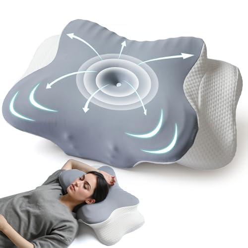 Seitenschläferkissen aus Memory Foam, Ergonomisches Nackenstützkissen Kopfkissen, Orthopädisches Nac