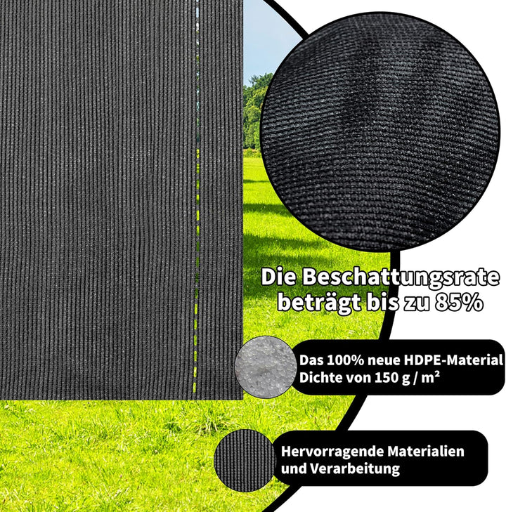 XMTECH Zaunblende Sichtschutznetz 1,2x10m Anthrazit Windschutz Gartenzaun | Robustes HDPE Material,