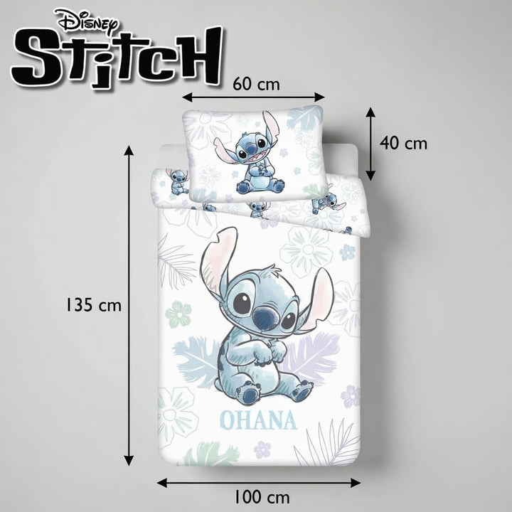 Jerry Fabrics Stitch Ohana Wendebettwäsche 100x135 cm mit Kissenbezug 100% Baumwolle