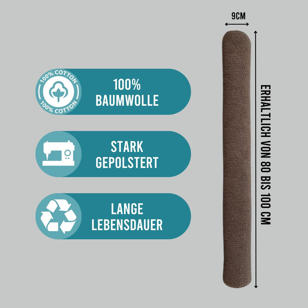Rori Magnetischer Zugluftstopper für Türen 90cm - Zugluftstopper Teddy - Türdichtung Taupe - Zugstop