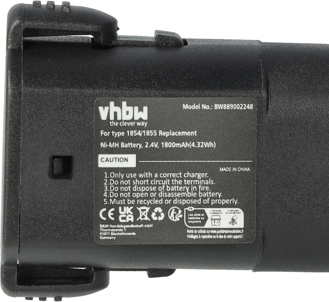 vhbw 2X Akku kompatibel mit Moser Arco 1854 Serie Schermaschine (1800 mAh, 2,4 V, NiMH)