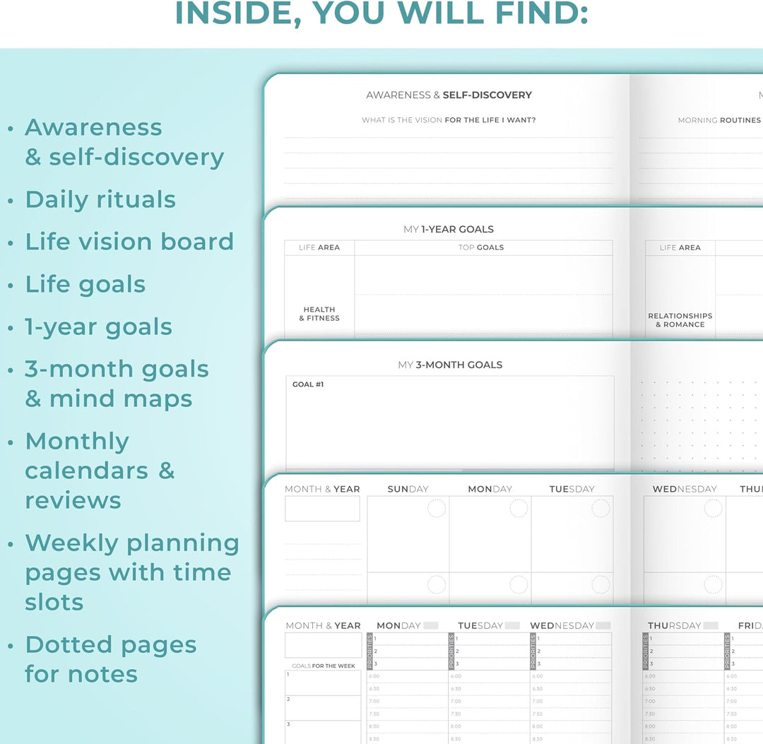 Clever Fox Planner Schedule - Weekly &amp; Monthly Life Planner with Time Slots, Appointment book, and D