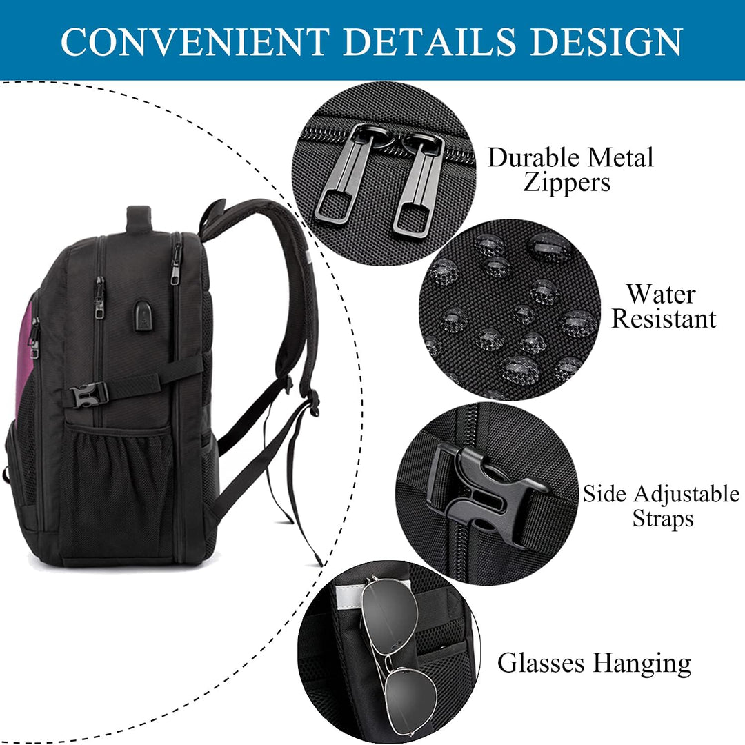 LIWAG Extra Gross Rucksack Damen 50L Wasserdicht 17 Zoll Laptoptasche Arbeit Laptop Rucksack mit USB