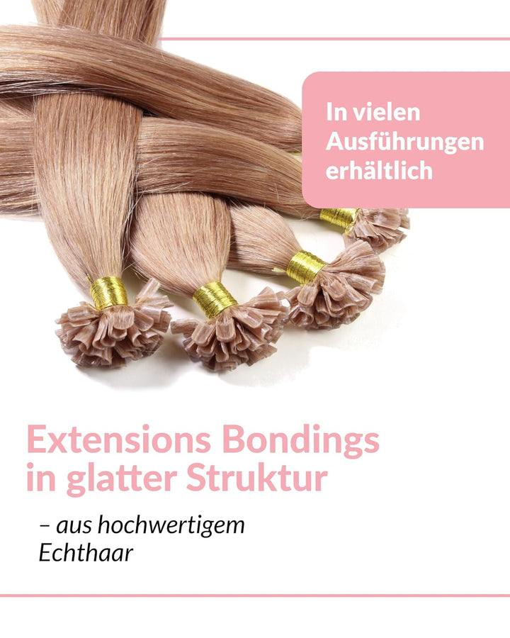hair2heart Extensions Echthaar Bondings Glatt - 100 Strähnen 0.5g 30cm Honigblond 