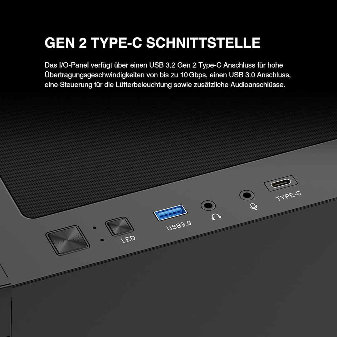 GAMDIAS TALOS M3 MESH ATX Gaming Midi-Tower PC-Gehäuse, Enthält 3 x 120mm ARGB PWM-Lüfter mit Lüfter