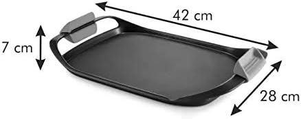 Tescoma 605069 SmartClick Grillpfanne, glatt, 42 x 28 cm Glatt und geschmeidig, Glatt und geschmeidi
