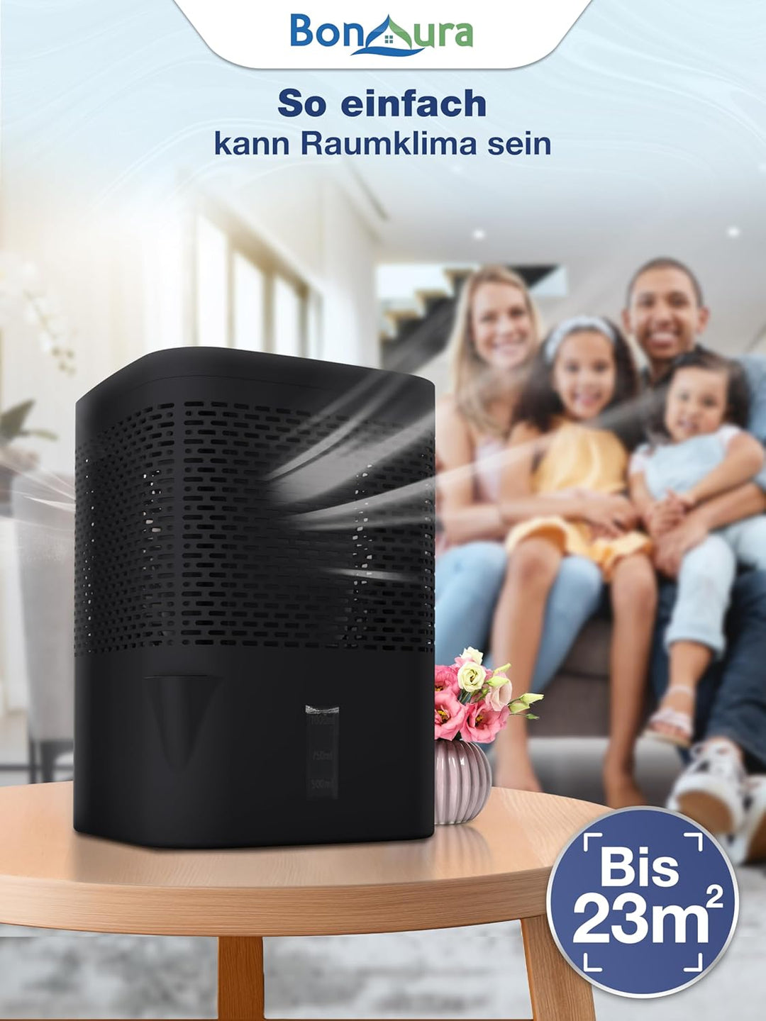 BonAura® Luftentfeuchter ohne Strom - Raumentfeuchter für Keller, Bad uvm. - 680g Luftenfeuchter Nac