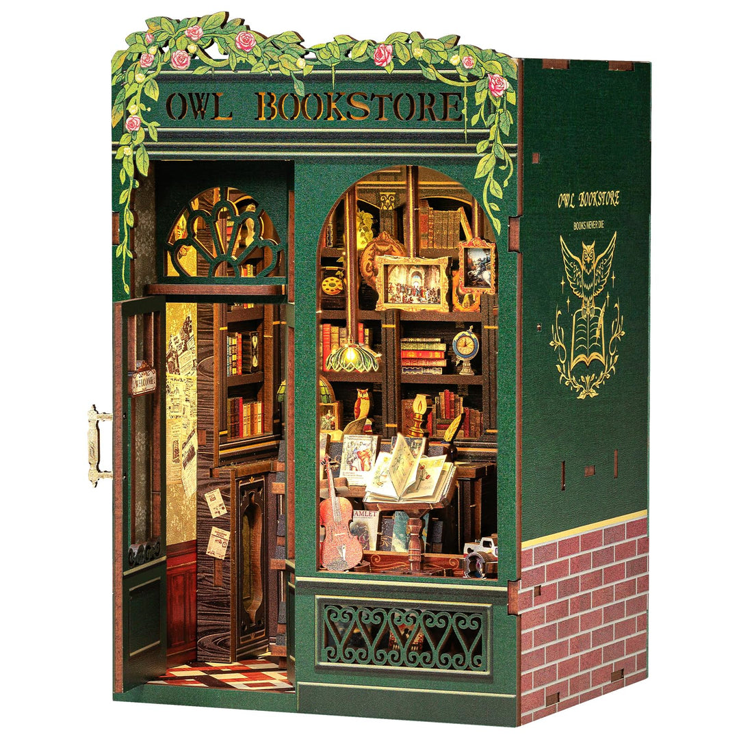 CUTEBEE Book Nook Kit - DIY Miniature House,Puppenhaus Miniatur Haus Selber Baue Bausatz mit Staubsc